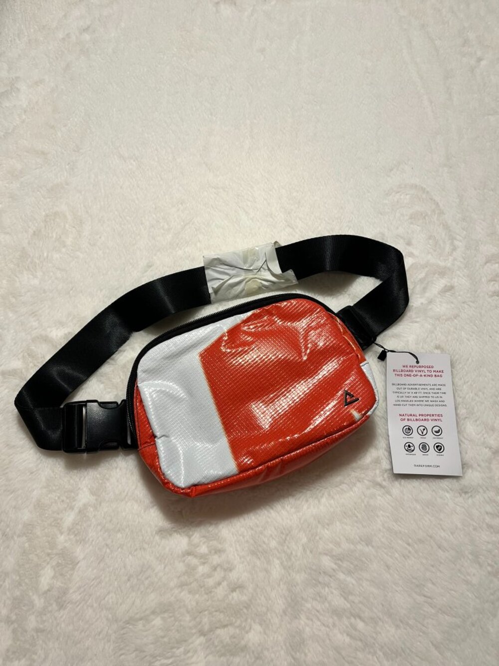 Rareform Zion Sling Bag Repurposed Billboard Orange/White Brand New